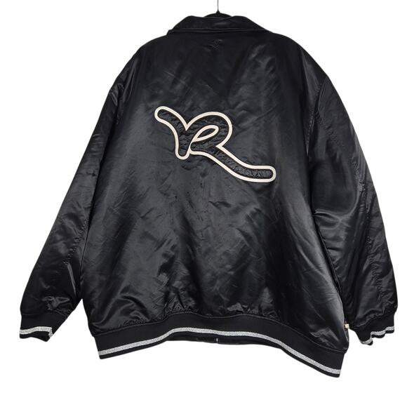Rocawear Jacket Mens 6XL Black Satin Quilted Bomber Embroidered Big & Tall - Picture 9 of 15